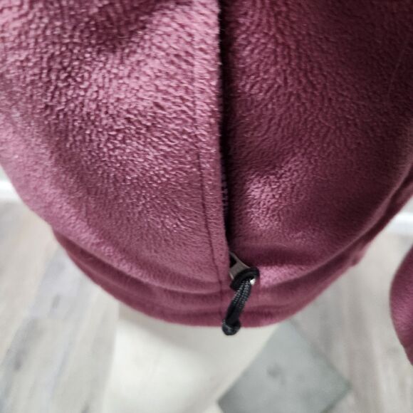 L.L. Bean Fleece Full Zip Up Anorak Jacket Mauve Womens SZ Small Winter Gorpcore - Picture 2 of 7